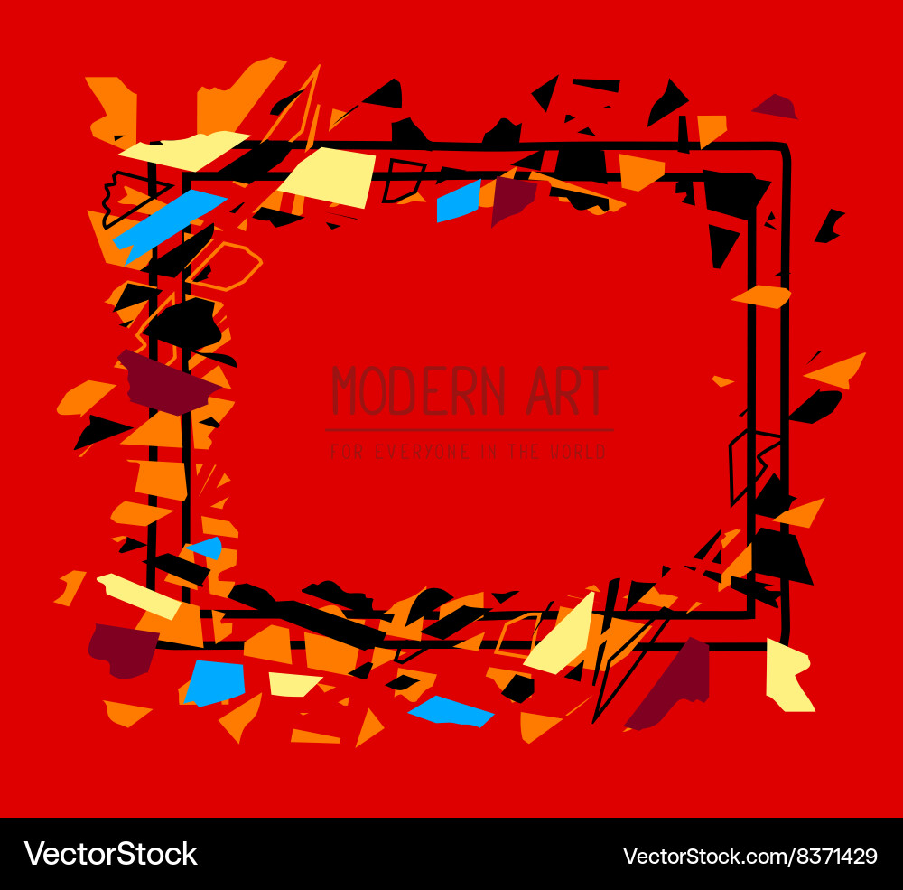 Black color rectangular frame in modern s vector image