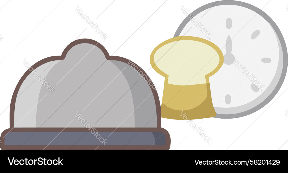 Chef hat cloche and clock icon design generative Vector Image