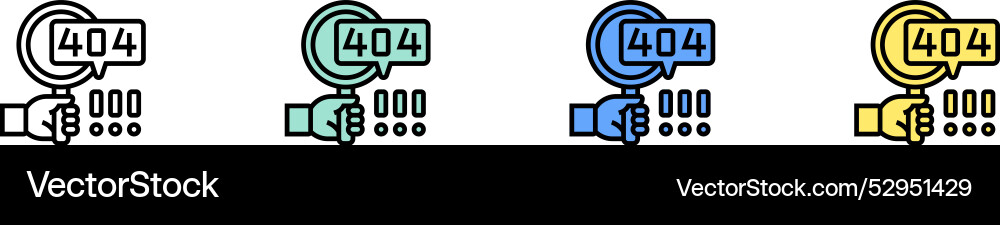 Code error icon outline green blue and yellow Vector Image