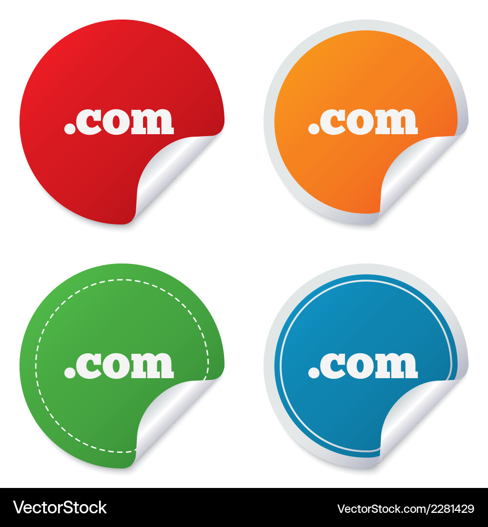 Domain com sign icon top-level internet vector image