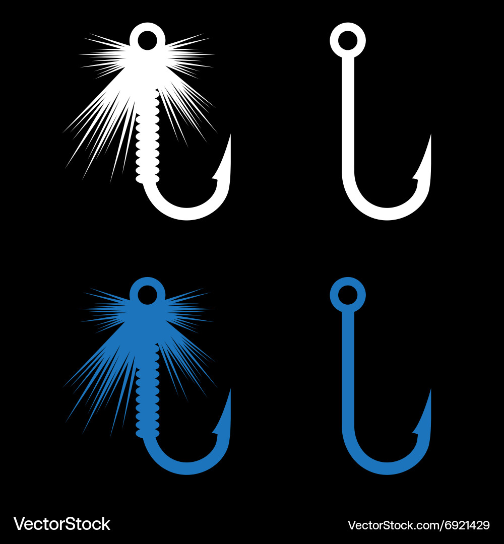 Fishing hooks and lures set Vector Image