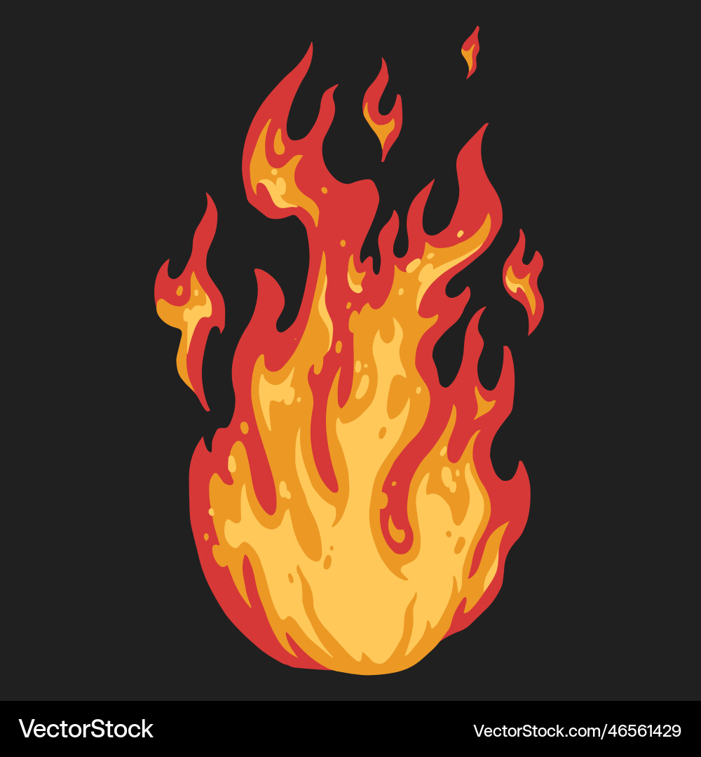 Flame torch colorful simple emblem Flame torch colorful simple emblem Vector Image