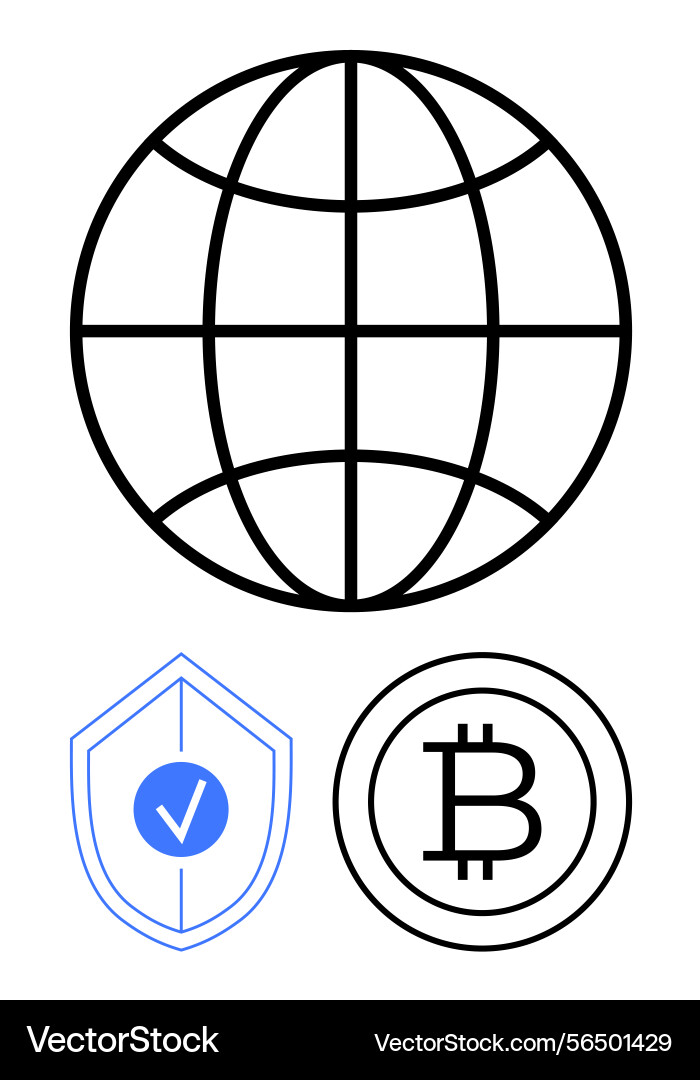 Global network with blockchain security Global network with blockchain security vector image