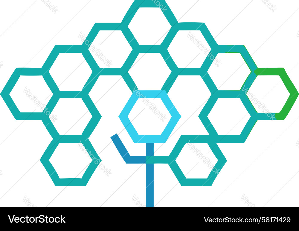 Honeycomb Network Structure Vector Image