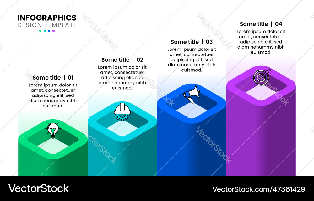 Infographic template 4 columns with icons and text Infographic template 4 columns with icons and text vector image
