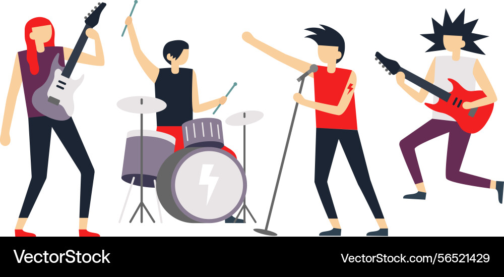 Musicians playing different instruments like Musicians playing different instruments like vector image
