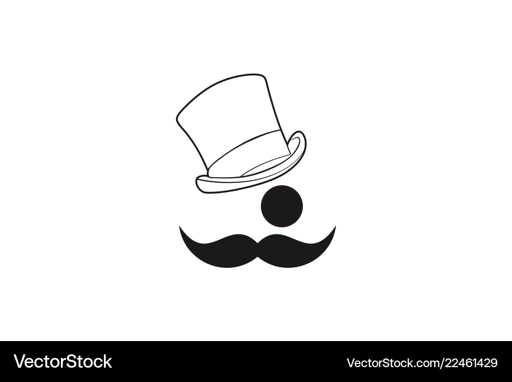 Mustache Hat Logo Inspiration Vector Image