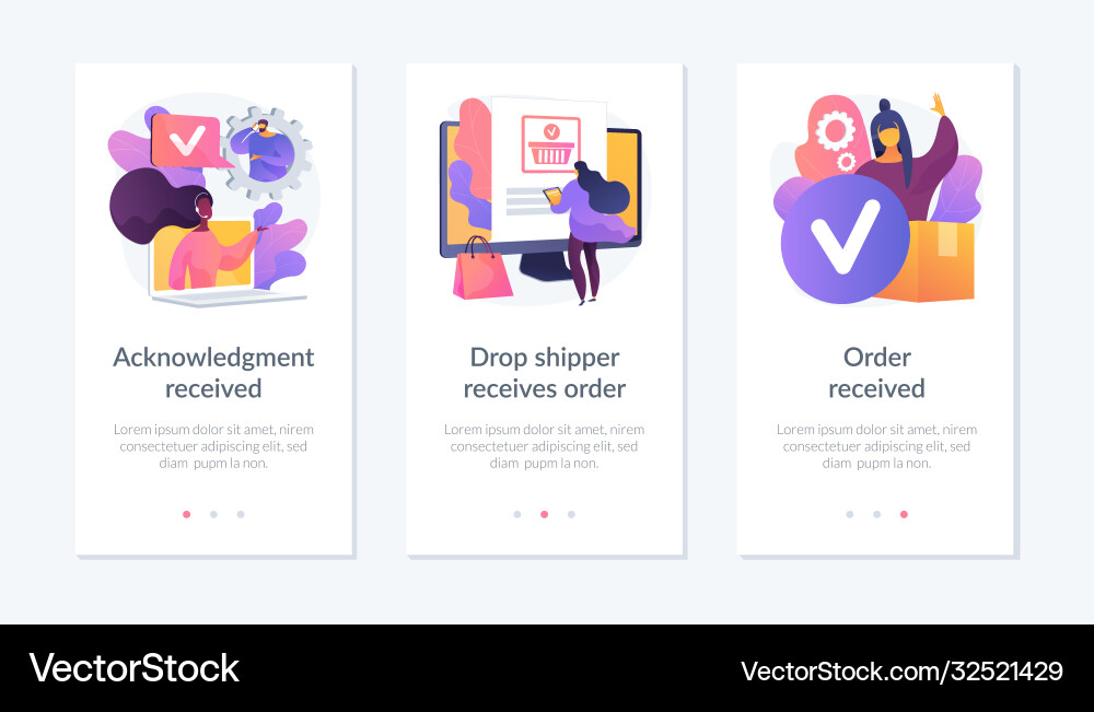 Order processing app interface template Vector Image