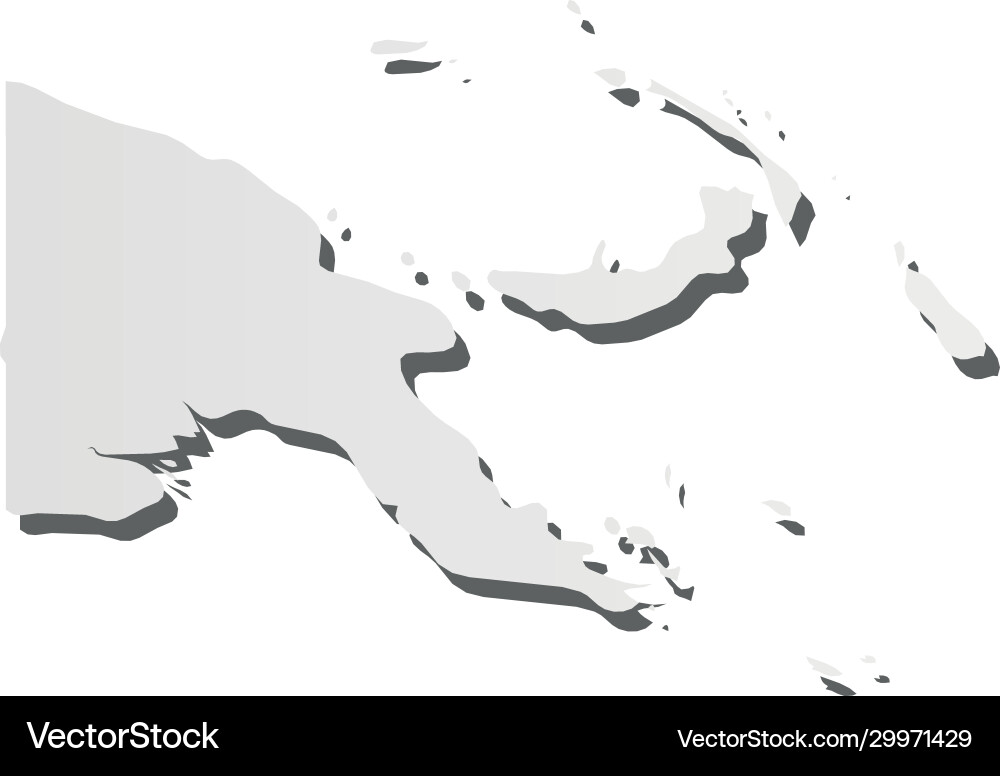 Papua new guinea - grey silhouette map Vector Image