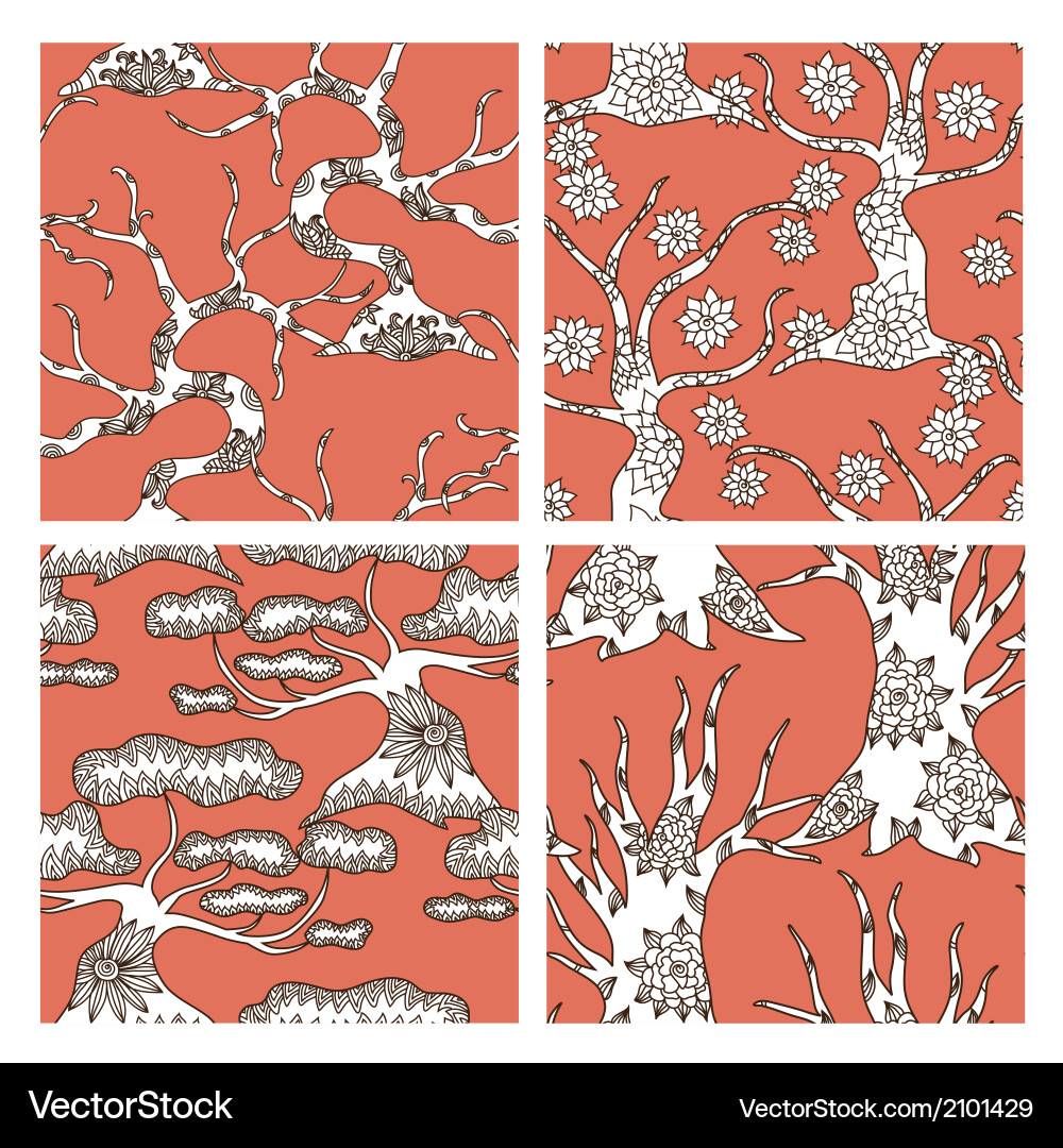 Seamless patterns set Vector Image