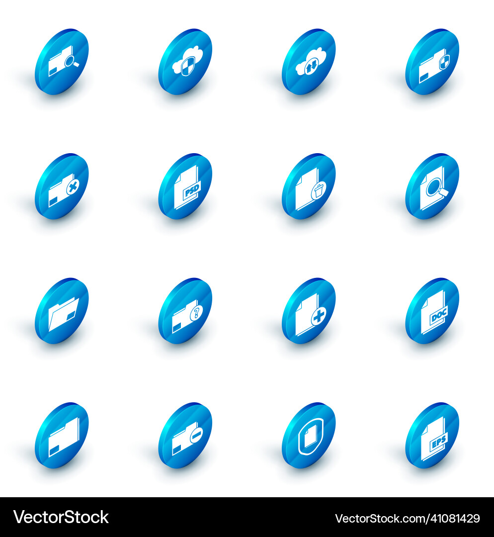 Set cloud and shield download upload document Set cloud and shield download upload document vector image