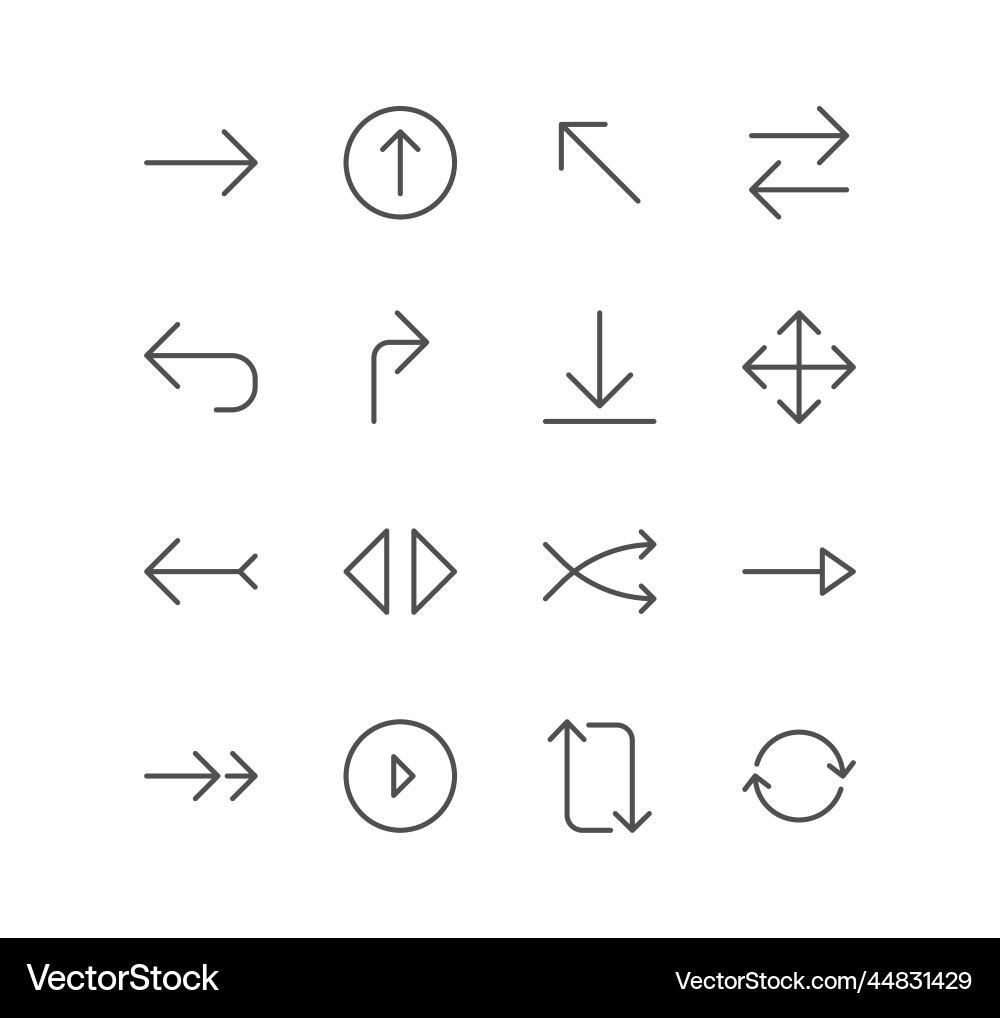 Set of arrow and navigation icons vector image