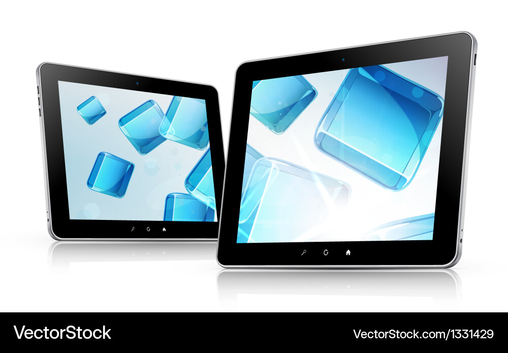 Tablet computer set abstract background Vector Image