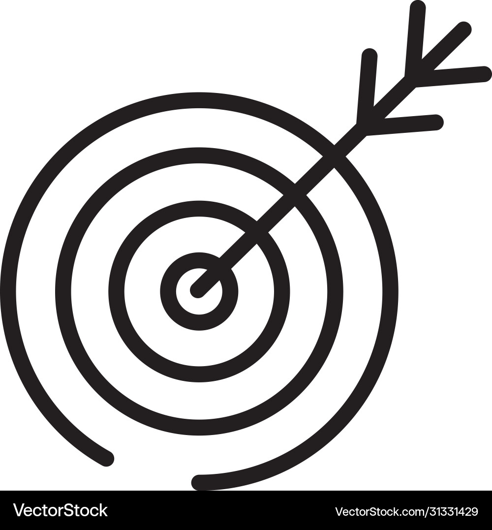 Target with arrow line style icon Target with arrow line style icon vector image