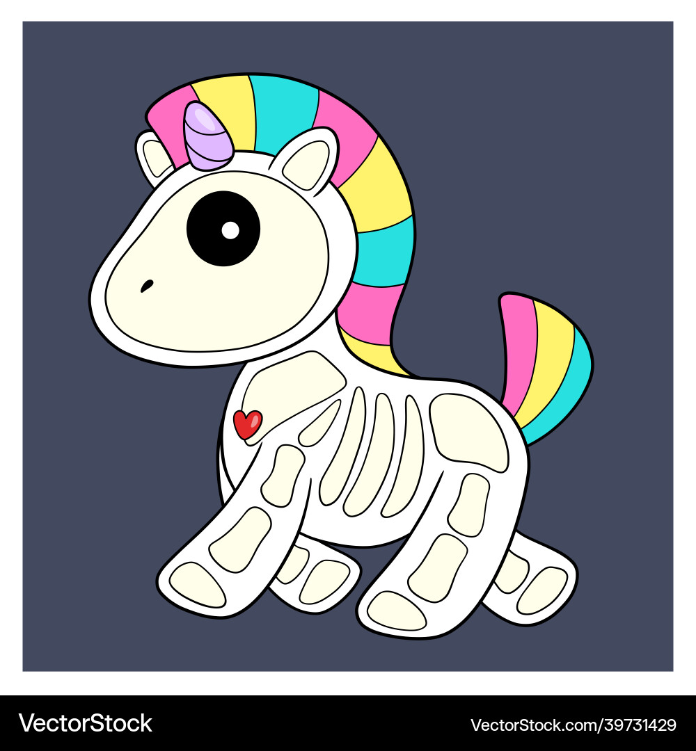 Unicorn skeleton Vector Image