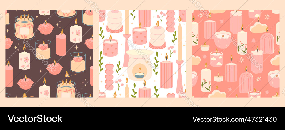 A set of patterns with candles various shapes A set of patterns with candles various shapes vector image
