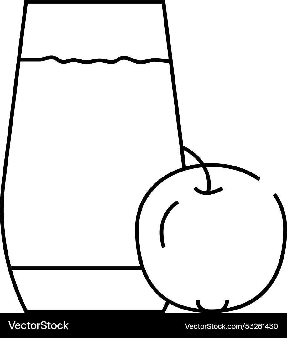 Apple juice smoothie drink line icon Apple juice smoothie drink line icon vector image