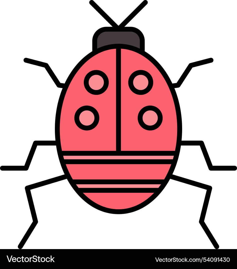 Bug line filled icon design Vector Image