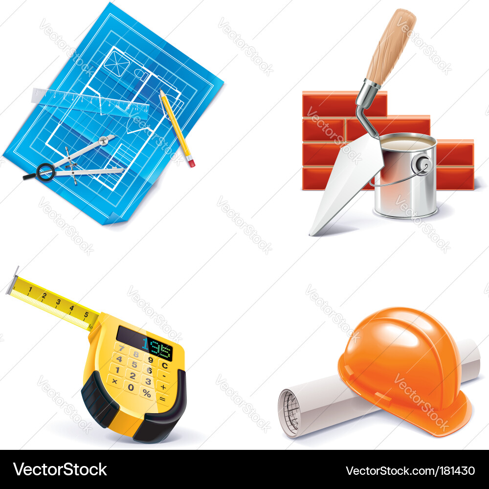 Building Renovation Icons vector image