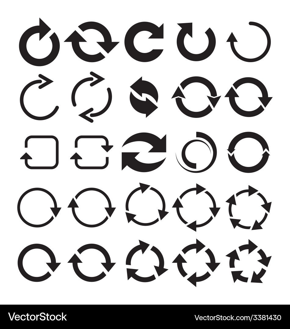 Circular Refresh Arrows Icons Vector Image