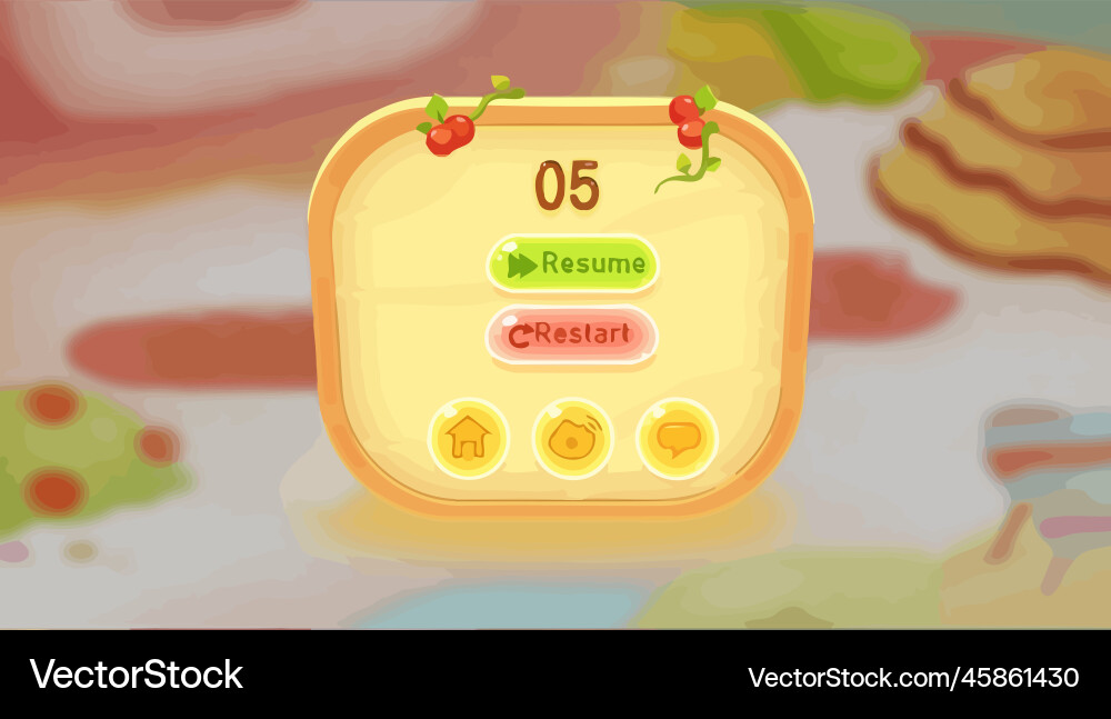 Complete set of level button game ui pop-up icon Vector Image