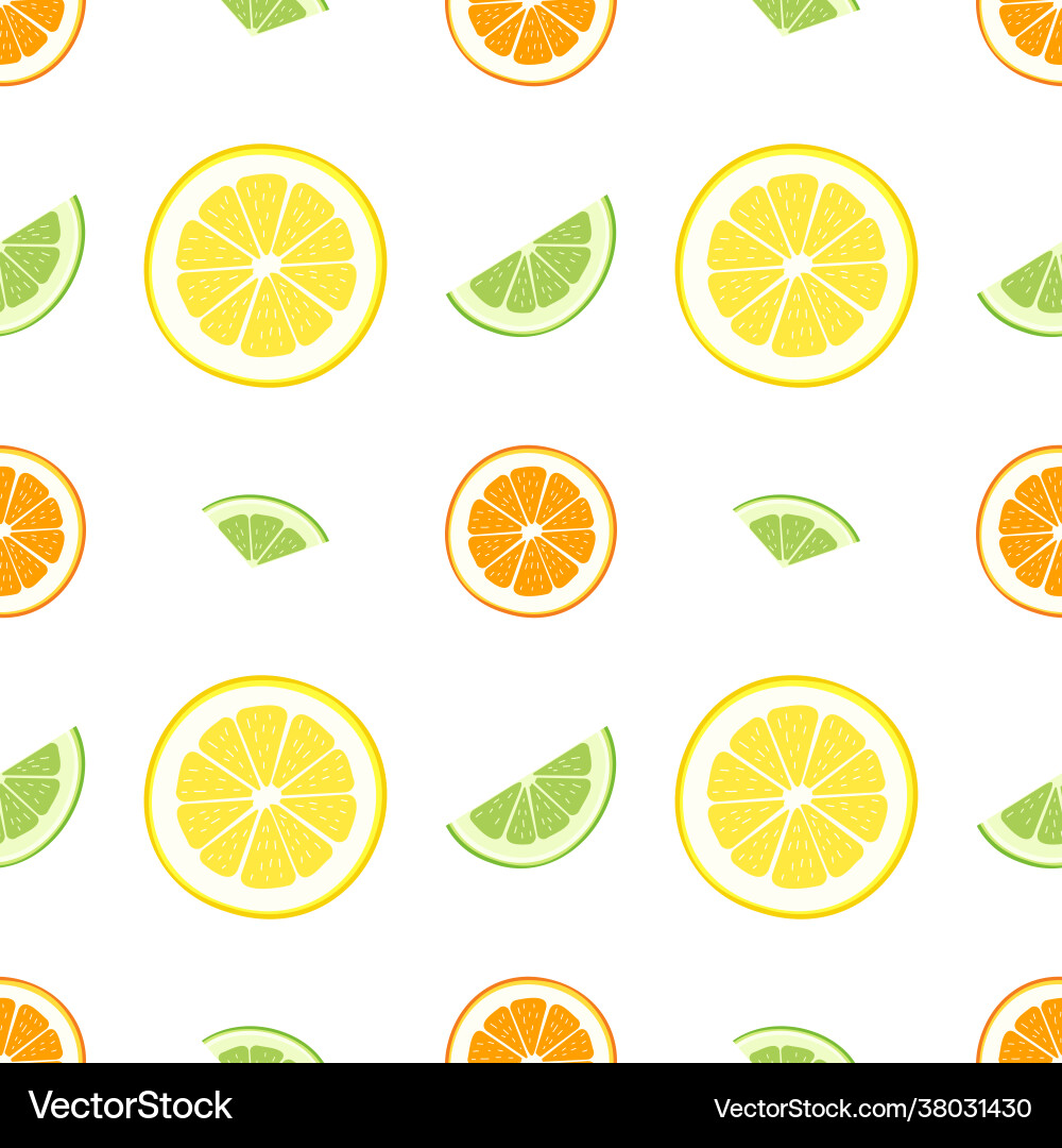 Cute seamless bright pattern citrus fruits Cute seamless bright pattern citrus fruits vector image