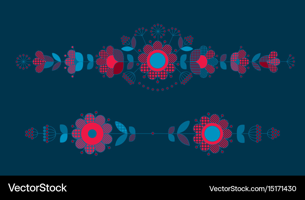 Deep blue and red pattern design elements Vector Image
