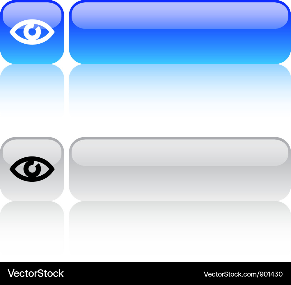 Eye square button Vector Image