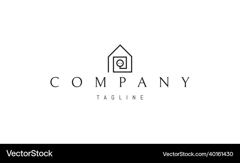 Logo on which an abstract image of a socket Logo on which an abstract image of a socket vector image