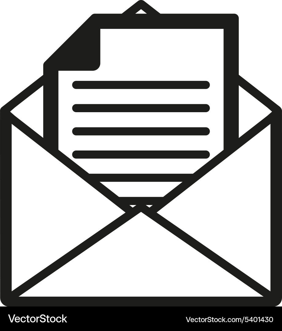 Mail icon open envelope symbol vector image