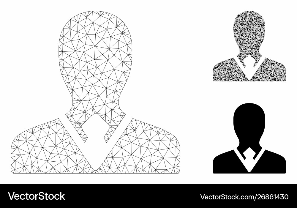 Manager mesh network model and triangle Manager mesh network model and triangle vector image
