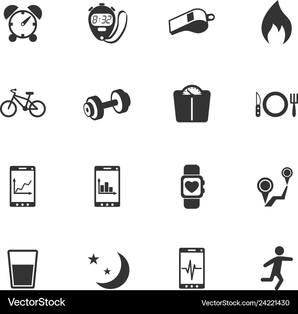 Monitoring apps icon set Vector Image