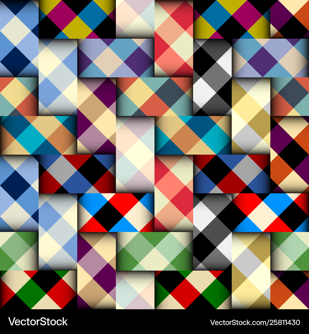 Patchwork textile pattern seamless quilting vector image