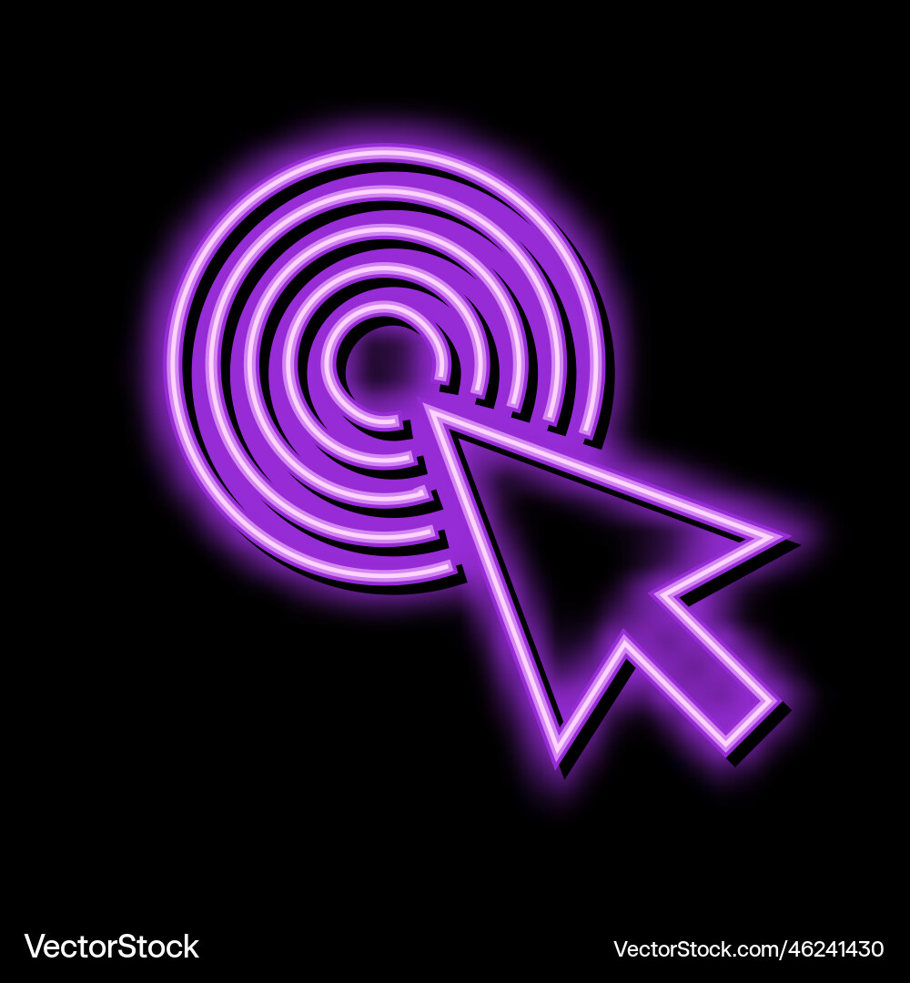 Pointer arrow neon glow icon Pointer arrow neon glow icon vector image