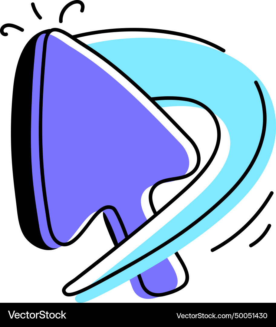 Pointer controls hand drawn icon Vector Image