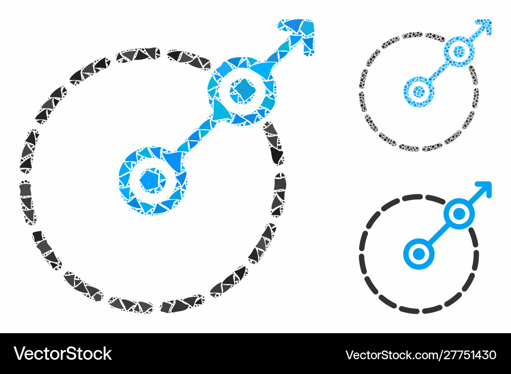 Round area exit mosaic icon bumpy parts Round area exit mosaic icon bumpy parts vector image