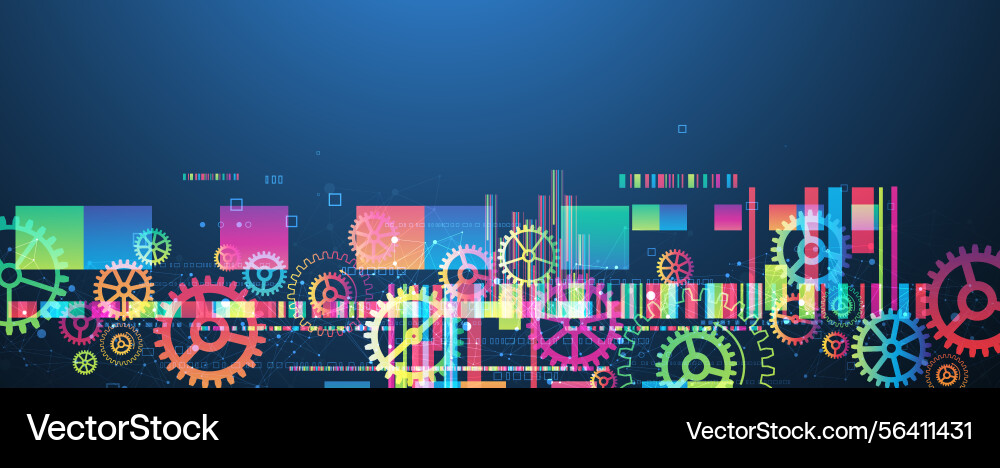 Abstract technological background with colored Abstract technological background with colored vector image
