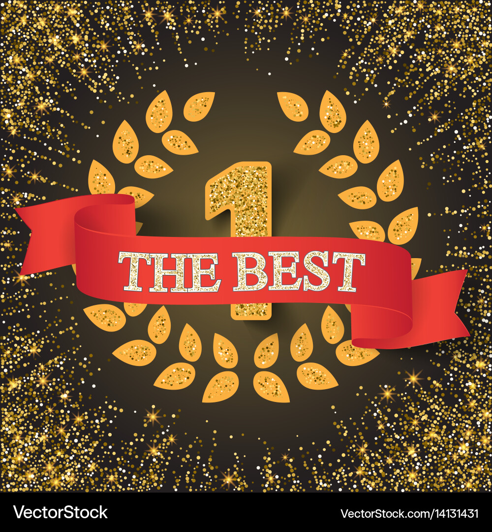 Best number one background with red ribbon vector image