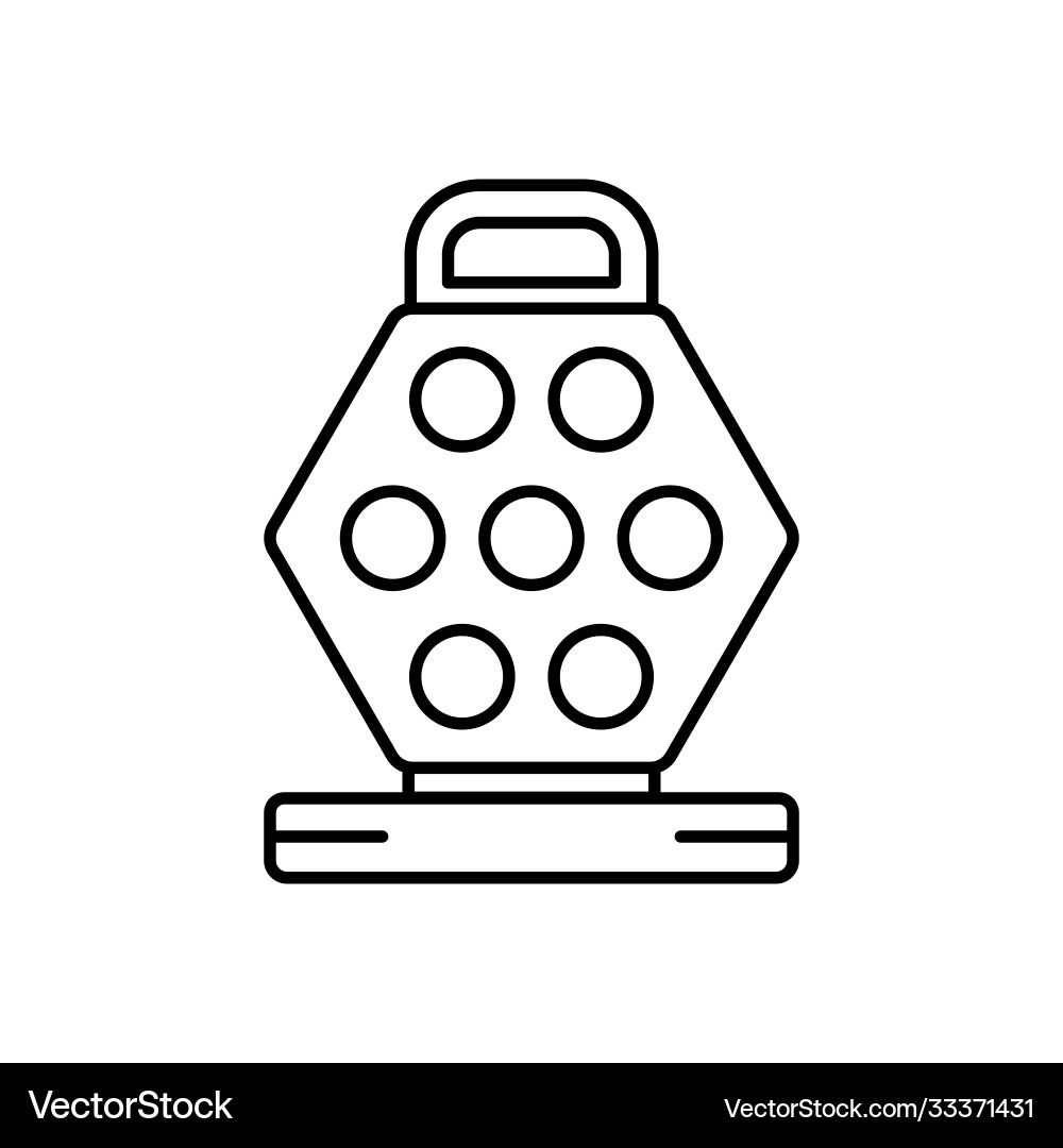 Bubble waffle maker with open lid linear icon Bubble waffle maker with open lid linear icon vector image