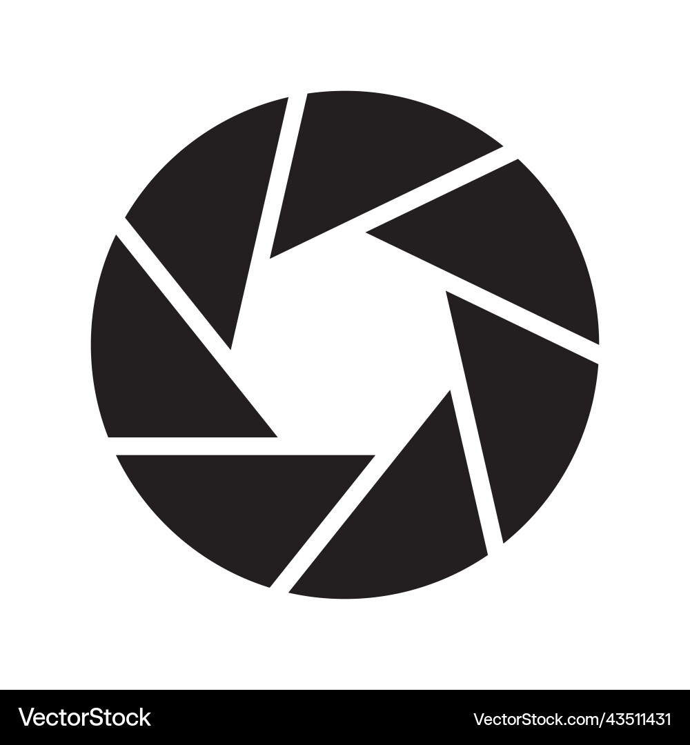 Camera shutter or objective icon aperture symbol Camera shutter or objective icon aperture symbol vector image
