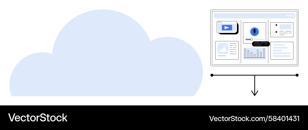 Cloud Data Dashboard Visualization Vector Image