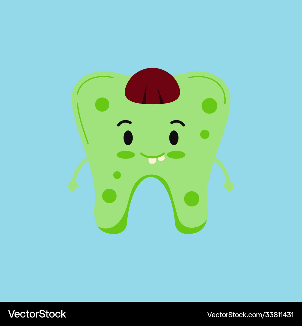 Cute tooth in zombie costume isolated icon Cute tooth in zombie costume isolated icon vector image