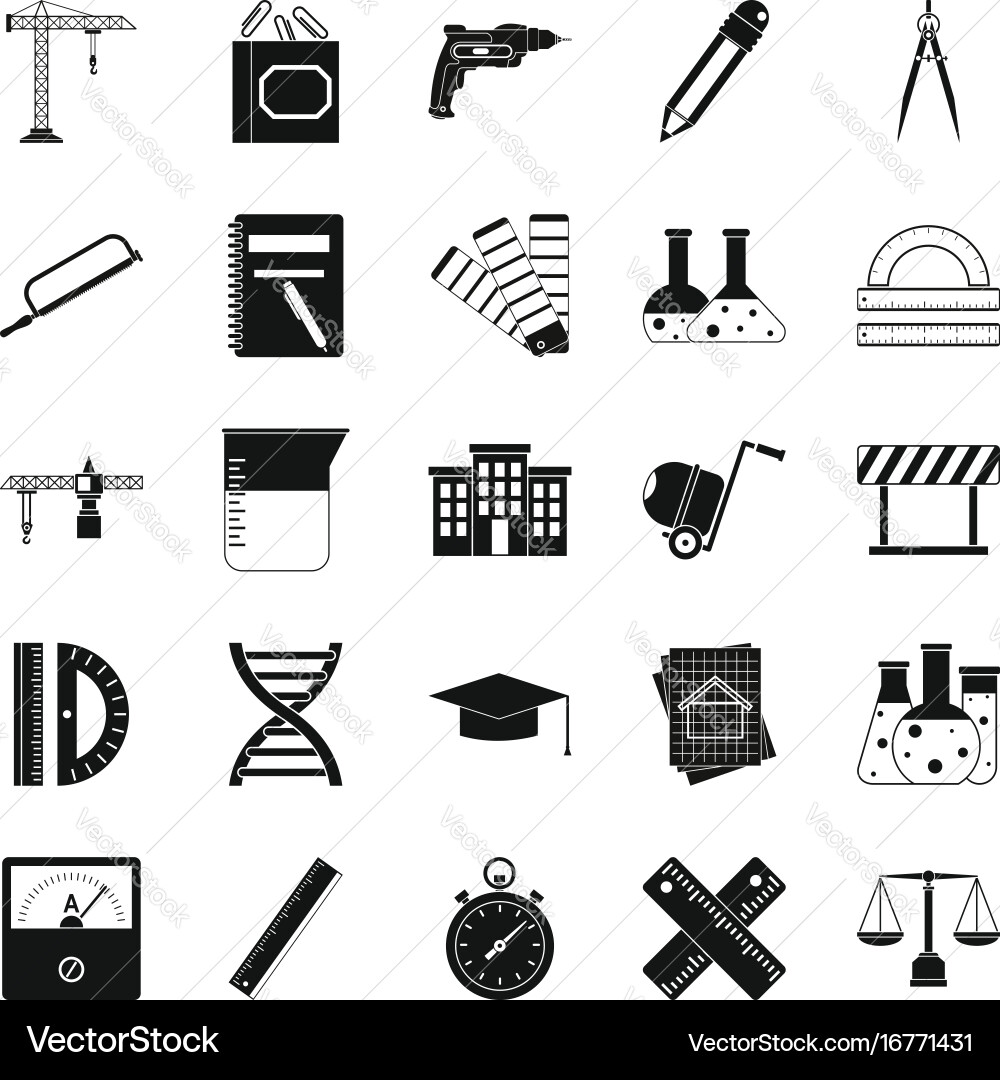 Divider icons set simple style vector image