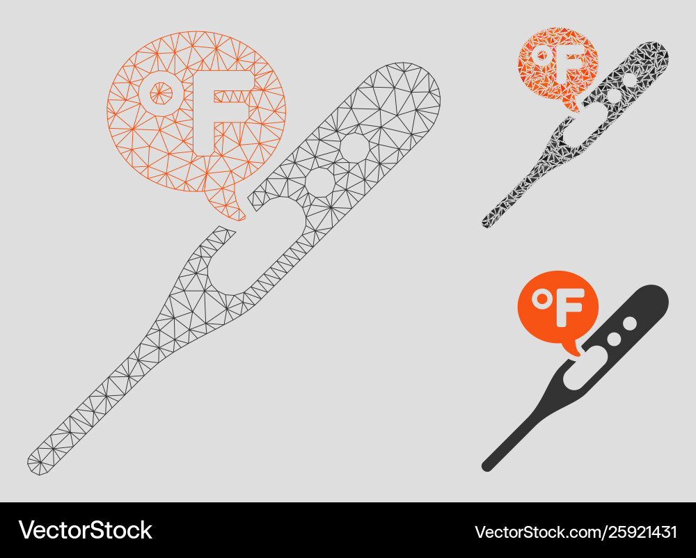 Fahrenheit temperature mesh network model Vector Image