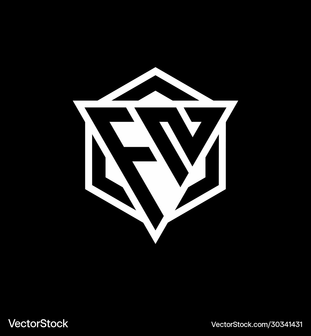 Fn logo monogram with triangle and hexagon shape Vector Image