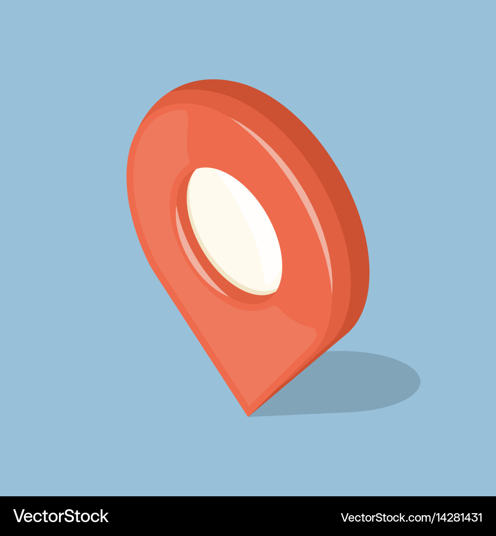 Glossy red isolated pointer gps icon sign Vector Image