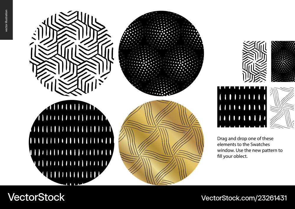 Hand drawn patterns - rounded Hand drawn patterns - rounded vector image