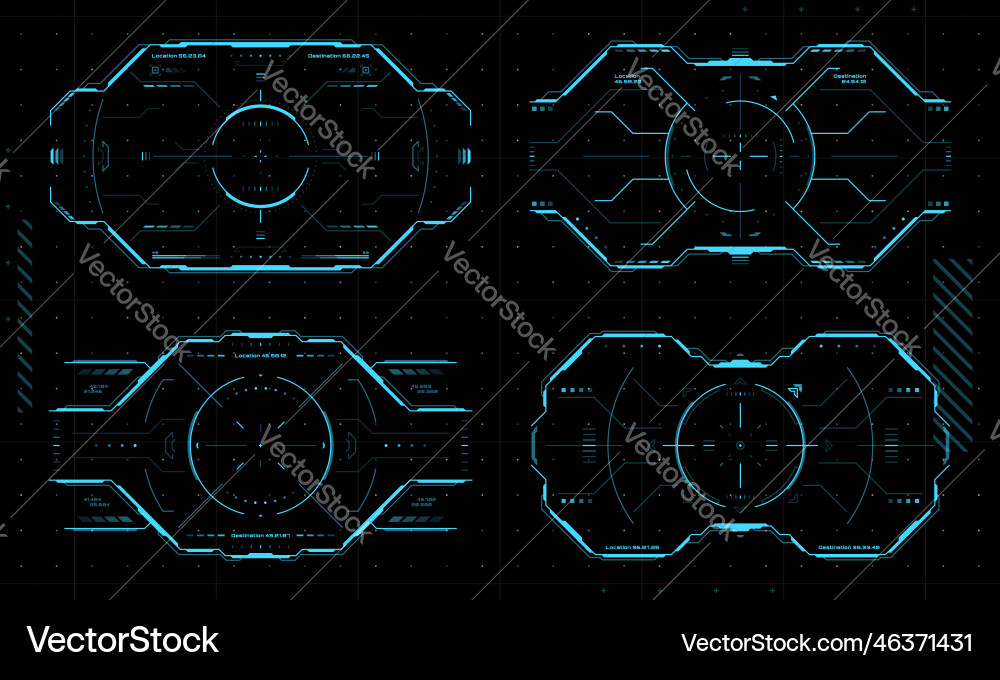 Hud aim control target frames ui game interface Hud aim control target frames ui game interface Vector Image
