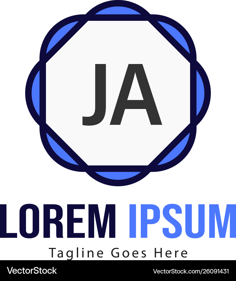 Initial ja logo template with modern frame Vector Image