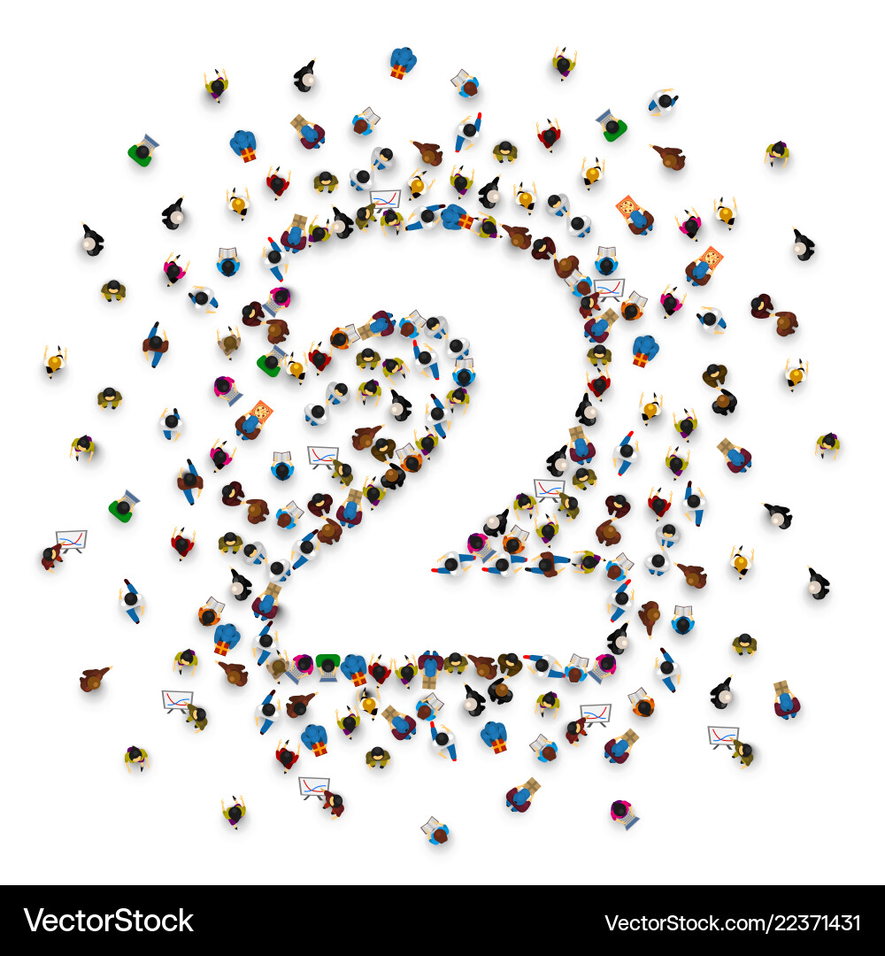 Large group of people in number 2 two form vector image